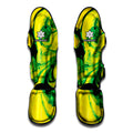 Yellow And Green Acid Melt Print Muay Thai Shin Guards