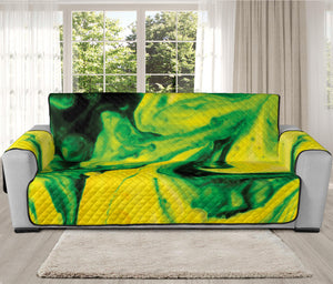 Yellow And Green Acid Melt Print Oversized Sofa Protector