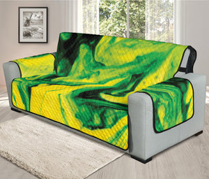 Yellow And Green Acid Melt Print Oversized Sofa Protector