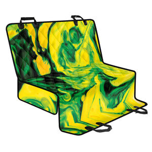 Yellow And Green Acid Melt Print Pet Car Back Seat Cover