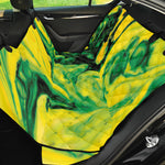 Yellow And Green Acid Melt Print Pet Car Back Seat Cover