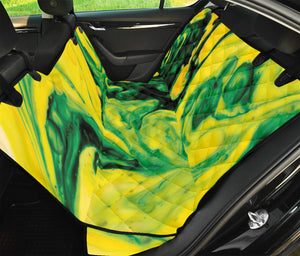 Yellow And Green Acid Melt Print Pet Car Back Seat Cover