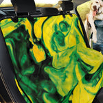 Yellow And Green Acid Melt Print Pet Car Back Seat Cover