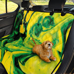 Yellow And Green Acid Melt Print Pet Car Back Seat Cover