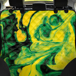 Yellow And Green Acid Melt Print Pet Car Back Seat Cover