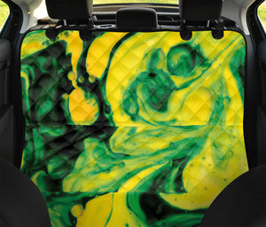 Yellow And Green Acid Melt Print Pet Car Back Seat Cover