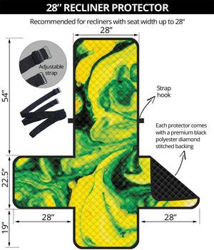 Yellow And Green Acid Melt Print Recliner Protector