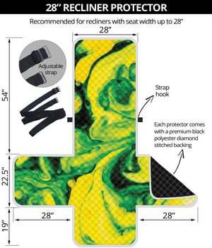 Yellow And Green Acid Melt Print Recliner Protector