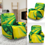 Yellow And Green Acid Melt Print Recliner Slipcover