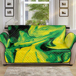 Yellow And Green Acid Melt Print Sofa Protector