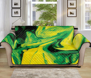 Yellow And Green Acid Melt Print Sofa Protector