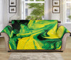 Yellow And Green Acid Melt Print Sofa Protector