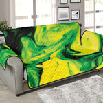 Yellow And Green Acid Melt Print Sofa Protector