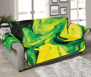 Yellow And Green Acid Melt Print Sofa Protector