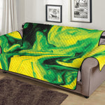 Yellow And Green Acid Melt Print Sofa Protector