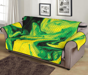 Yellow And Green Acid Melt Print Sofa Protector