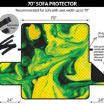 Yellow And Green Acid Melt Print Sofa Protector