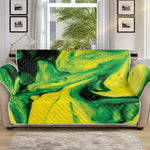 Yellow And Green Acid Melt Print Sofa Protector