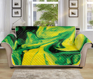 Yellow And Green Acid Melt Print Sofa Protector