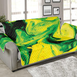 Yellow And Green Acid Melt Print Sofa Protector