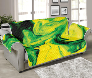 Yellow And Green Acid Melt Print Sofa Protector