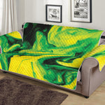 Yellow And Green Acid Melt Print Sofa Protector