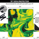 Yellow And Green Acid Melt Print Sofa Protector