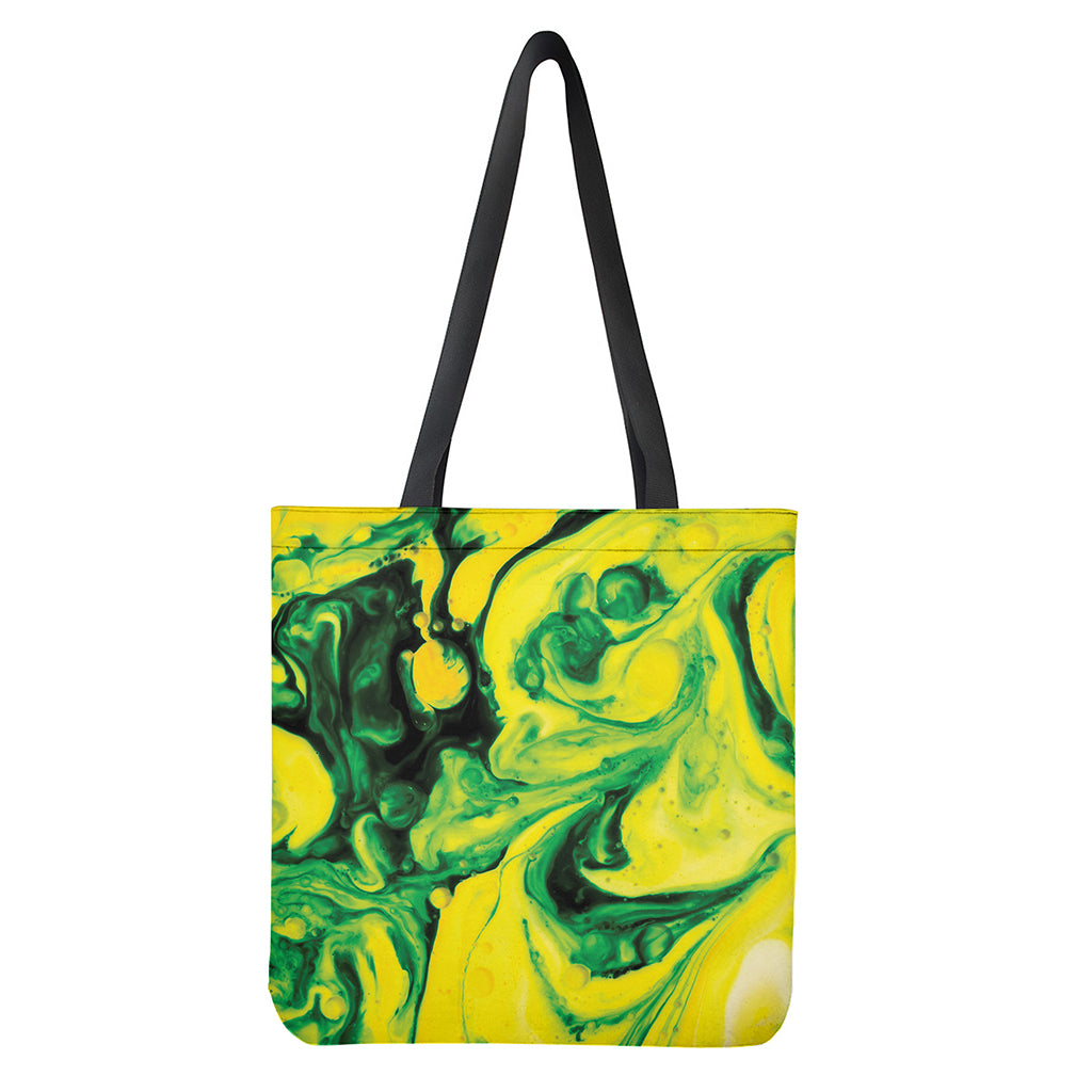 Yellow And Green Acid Melt Print Tote Bag
