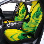 Yellow And Green Acid Melt Print Universal Fit Car Seat Covers