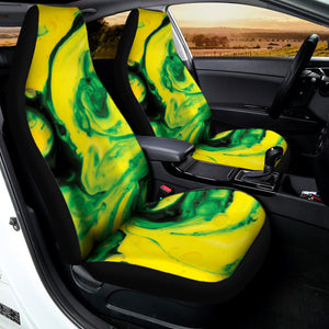 Yellow And Green Acid Melt Print Universal Fit Car Seat Covers