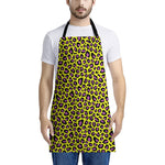 Yellow And Purple Leopard Pattern Print Apron