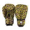 Yellow And Purple Leopard Pattern Print Boxing Gloves