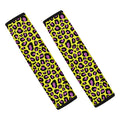 Yellow And Purple Leopard Pattern Print Car Seat Belt Covers