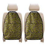 Yellow And Purple Leopard Pattern Print Car Seat Organizers