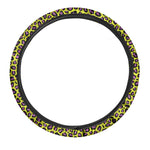 Yellow And Purple Leopard Pattern Print Car Steering Wheel Cover