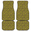Yellow And Purple Leopard Pattern Print Front and Back Car Floor Mats