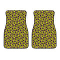 Yellow And Purple Leopard Pattern Print Front Car Floor Mats