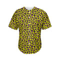 Yellow And Purple Leopard Pattern Print Men's Baseball Jersey