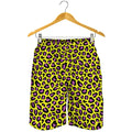 Yellow And Purple Leopard Pattern Print Men's Shorts