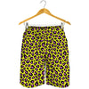 Yellow And Purple Leopard Pattern Print Men's Shorts
