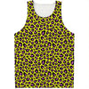 Yellow And Purple Leopard Pattern Print Men's Tank Top