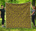 Yellow And Purple Leopard Pattern Print Quilt