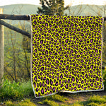 Yellow And Purple Leopard Pattern Print Quilt