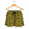 Yellow And Purple Leopard Pattern Print Women's Shorts