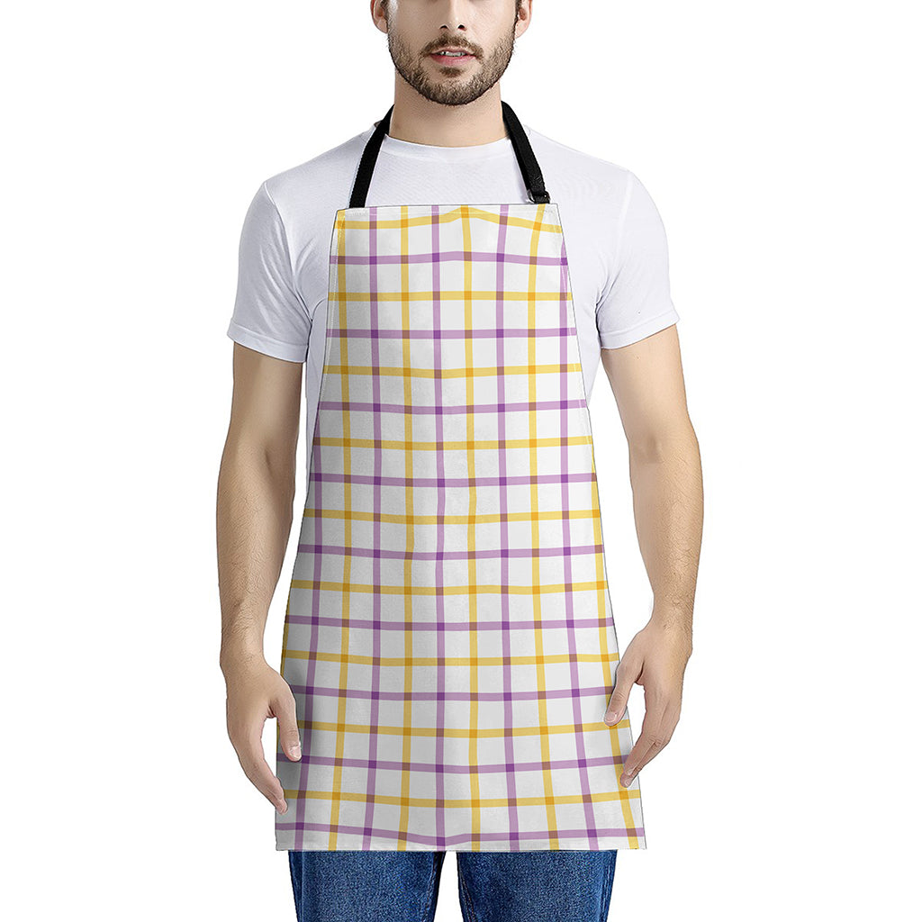 Yellow And Purple Tattersall Print Apron