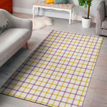 Yellow And Purple Tattersall Print Area Rug