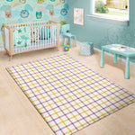 Yellow And Purple Tattersall Print Area Rug