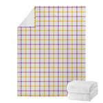 Yellow And Purple Tattersall Print Blanket