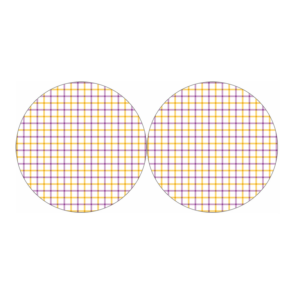 Yellow And Purple Tattersall Print Car Coasters