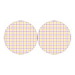 Yellow And Purple Tattersall Print Car Coasters